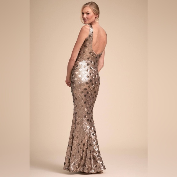Dress the population Yvette Sleeveless Sequin Long Column Gown - Picture 2 of 4